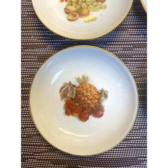 Vintage Haaman Israel Fruit Motif Porcelain Plates Set Of 4 - Picture 3 of 6